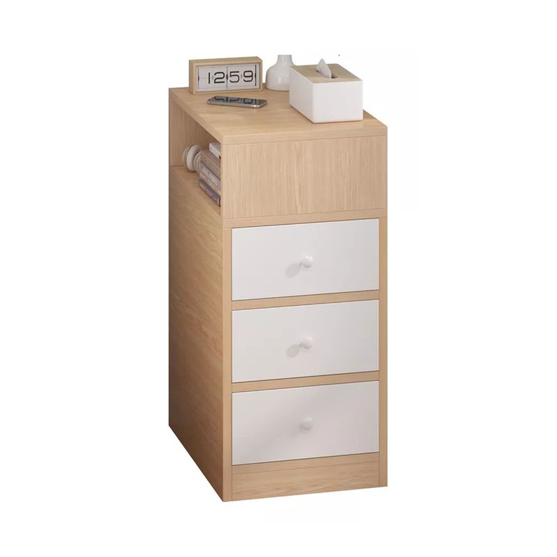 IMPORTCLICK - Velador Angosto 3 Cajones 30x30x66 CM 