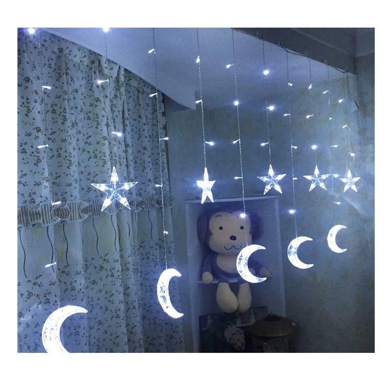 GENERICO - Guirnalda de luces LED LUNAS BLANCO