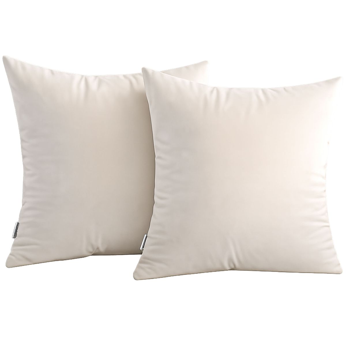 DECORACION CREATIVA - Set 2 Fundas Terciopelo Liso Crema