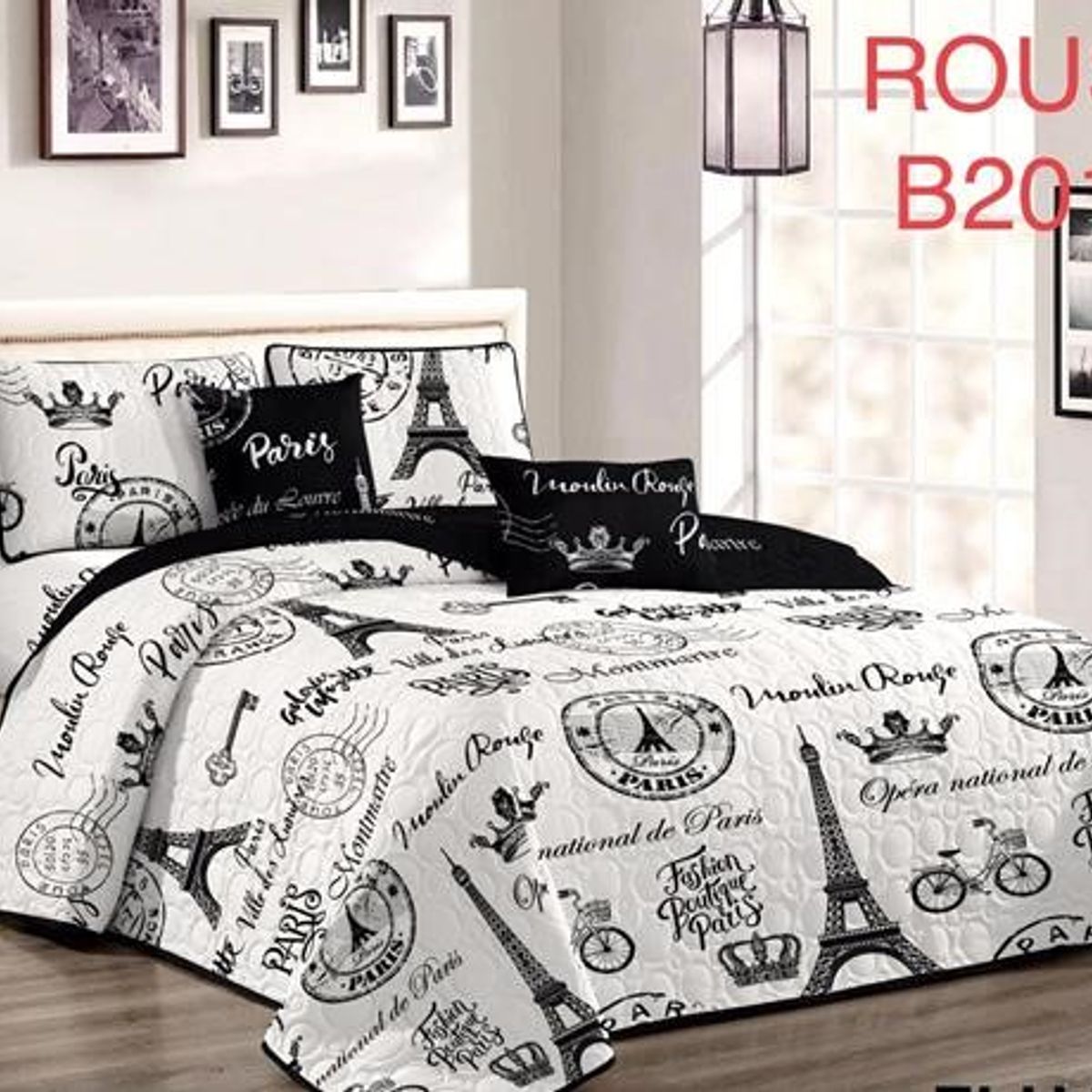 GENERICO - Cobertor de verano tipo Quilt con fundas  - 2 Plazas Blanco Paris