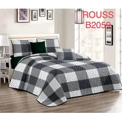 GENERICO - Cobertor de verano tipo Quilt con fundas - 2 Plazas Diseños Cuadros