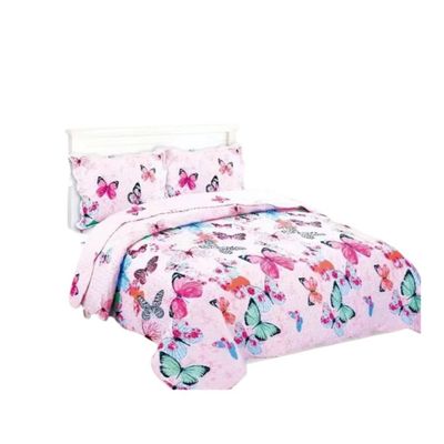 Imagen 2 del producto Cubrecama Quilt Verano 1.5 Plazas - Mundo Mariposa A72