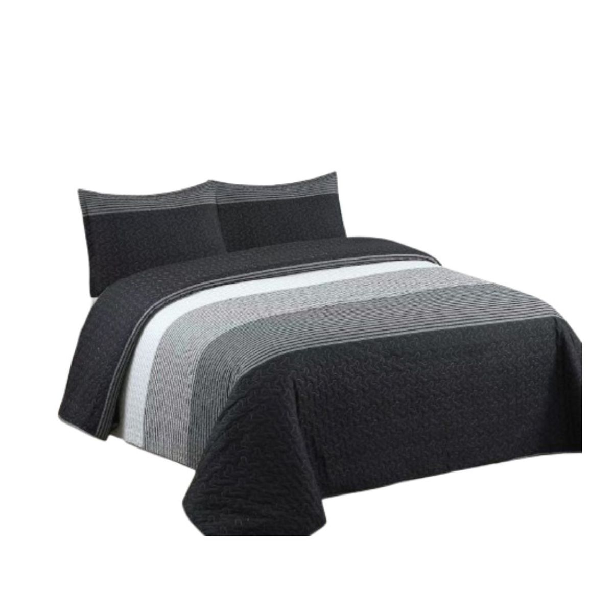 GENERICO - Cubrecama Quilt Verano 2 Plazas - Negro Matiz XF86