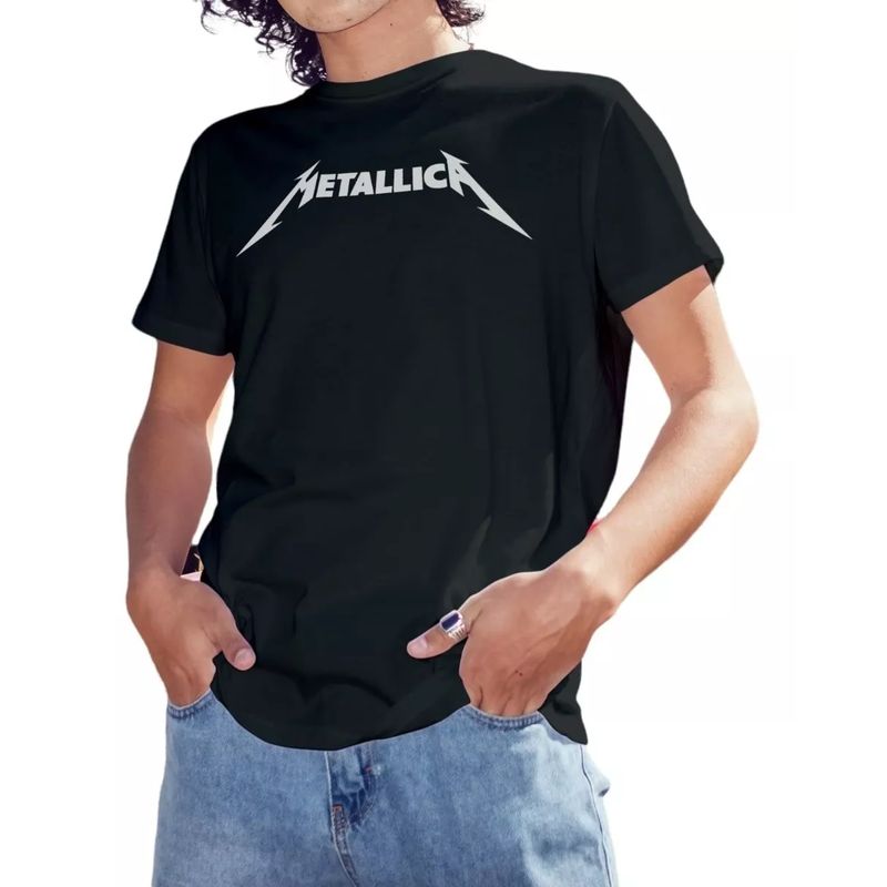 ROLY - Polera Negra Hombre Metallica Moda