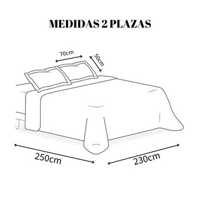 Imagen 2 del producto Cubrecama Quilt Verano 2 Plazas - Blanco Hojas Verdes A78