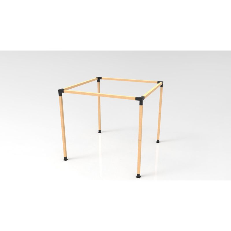 GENERICO - KIT DE PÉRGOLAS Y TERRAZAS PILARES DE MADERA  4"X4" (95X95MM) 3x3MTS.