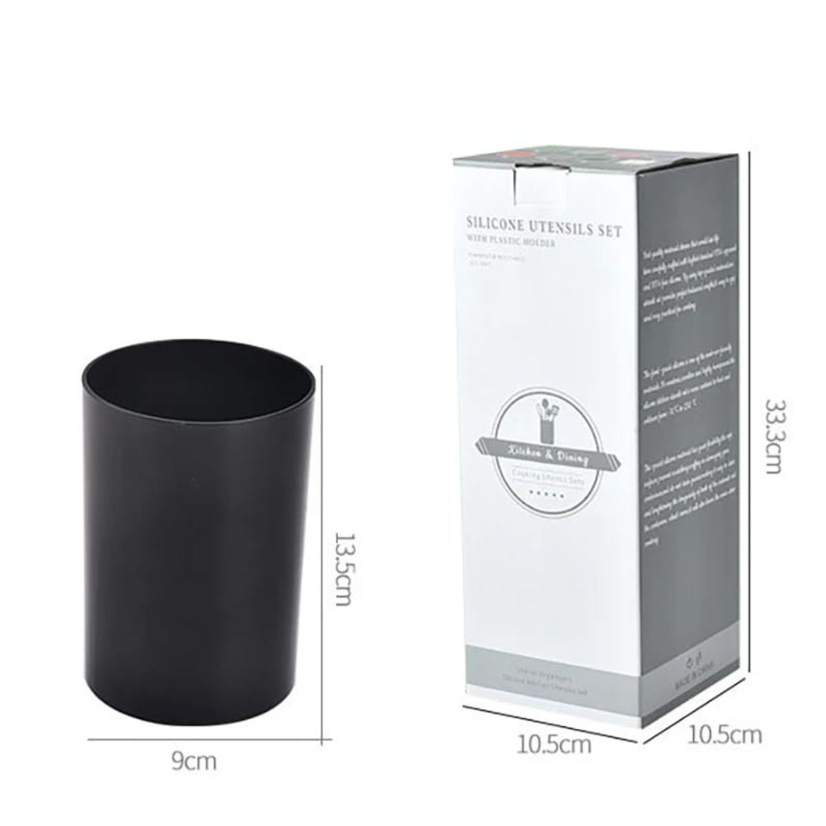 GENERICO - Set de utensilios de cocina 12 pcs silicona negro