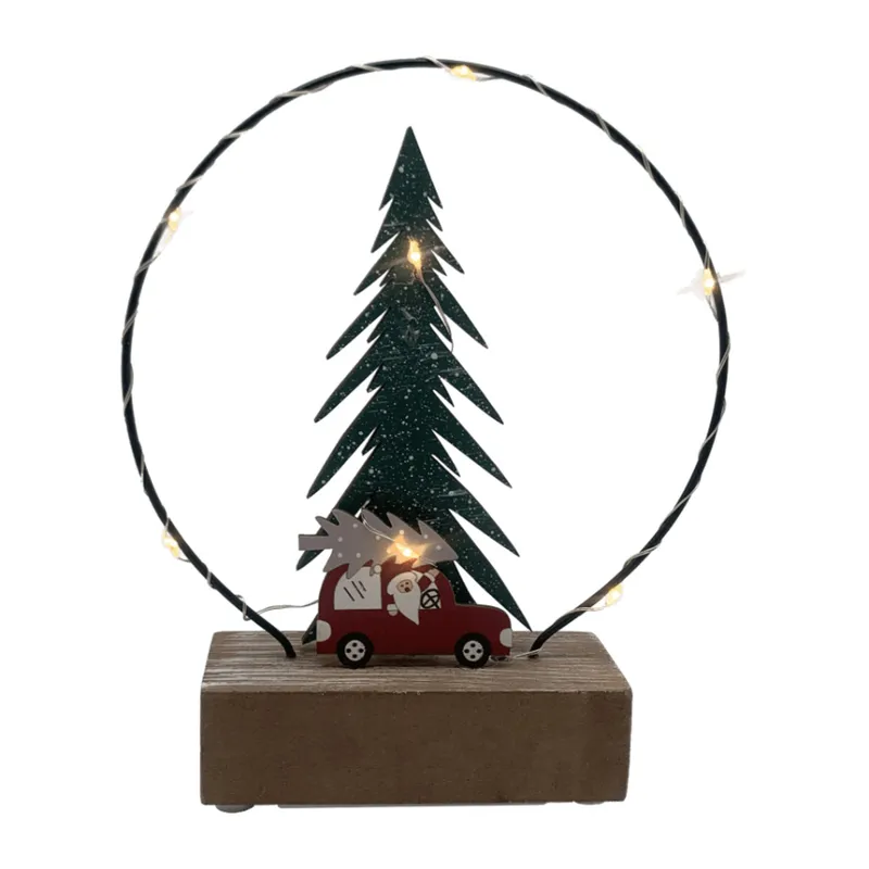 GENERICO - FIGURA ÁRBOL NAVIDEÑO MADERA-LEDs