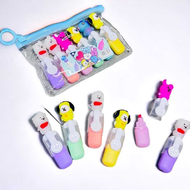 GENERICO - Set Destacadores Bt21 6 Unidades