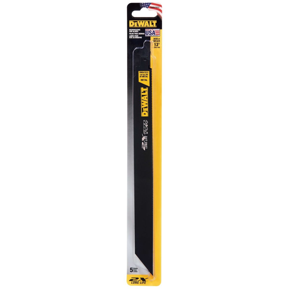 DEWALT - Set de 5 hojas para sierras 12” 14/18TPI DEWALT DWA41812