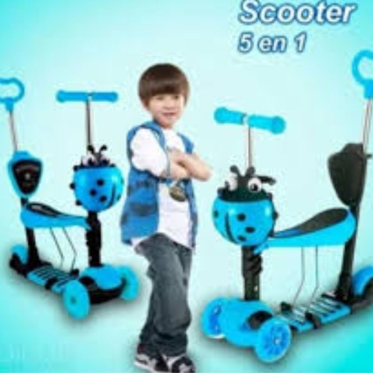 GENERICO - Monopatín o Scooter chinita para niños con luces - 5 en 1