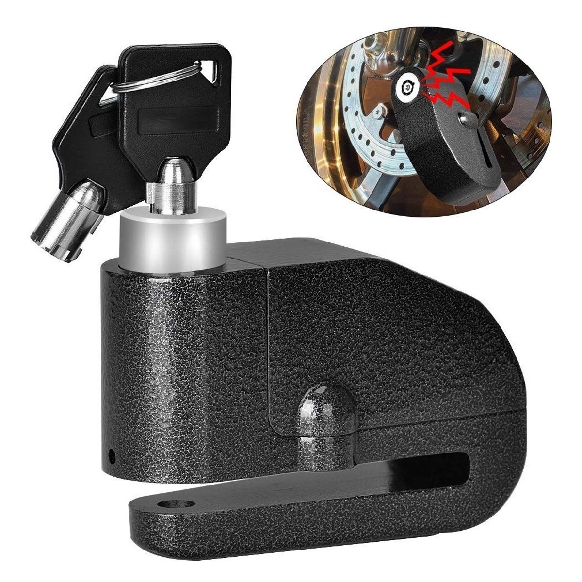 GENERICO - Candado con alarma para disco de moto y scooter