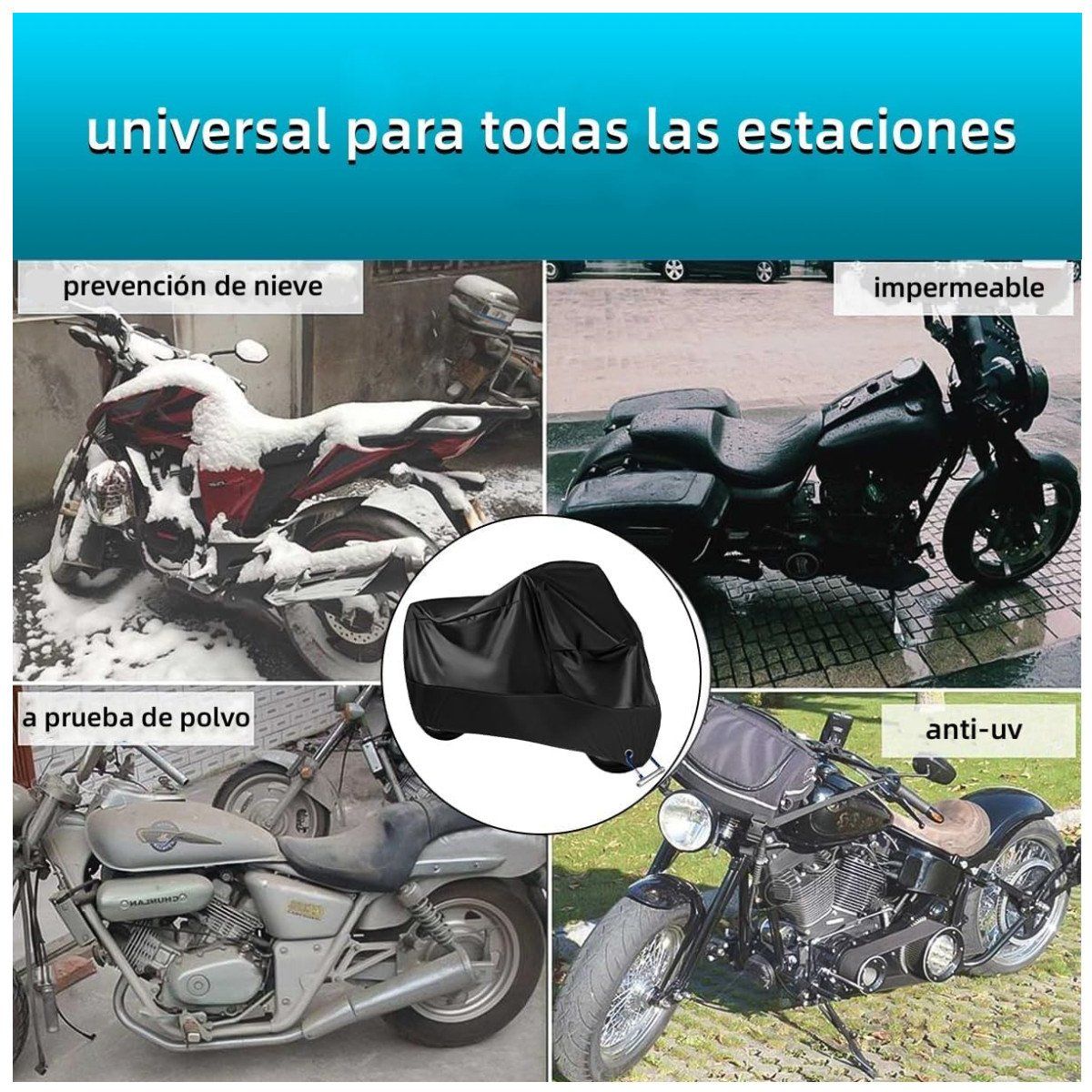 KUANGYE - Funda Impermeable 100% Protector Cubre Motos Bicicletas