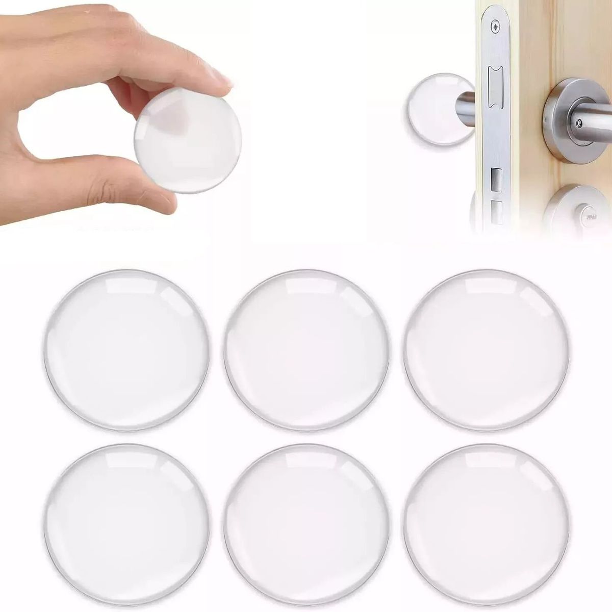 KUANGYE - Pack 6 Topes Puertas Protectores De Pared Adhesivos Silicona