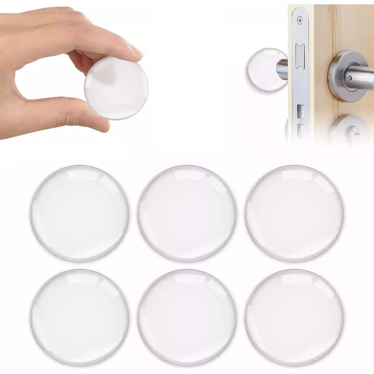 KUANGYE - Pack 6 Topes Puertas Protectores De Pared Adhesivos Silicona