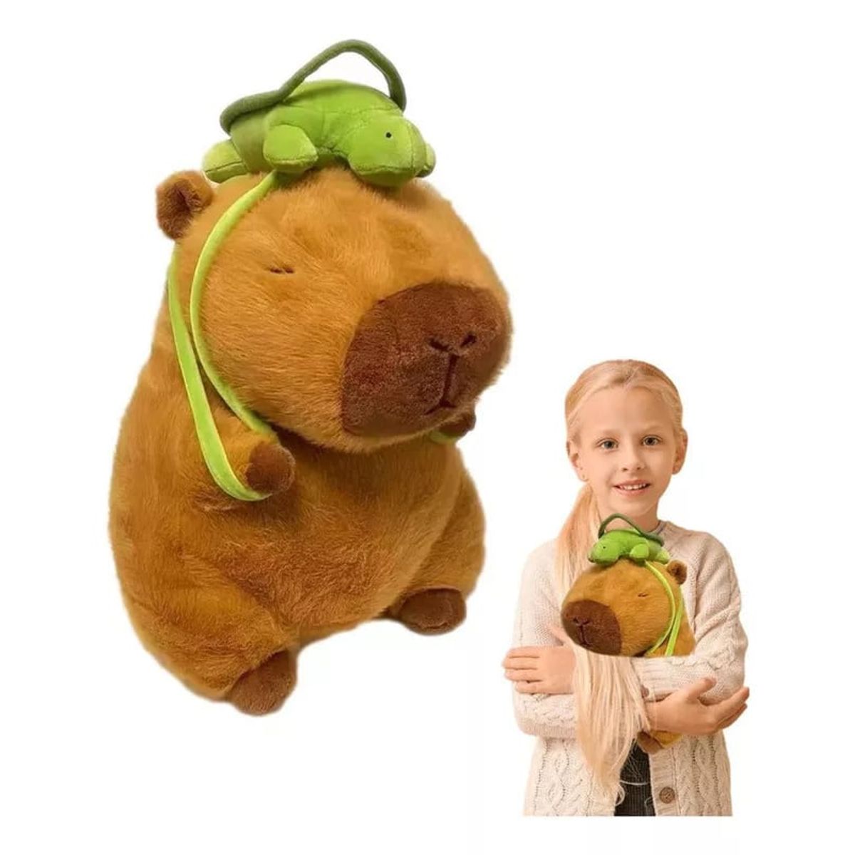 KUANGYE - Juguete Peluche Capibara Mochila Tortuga Tierno Para Regalo