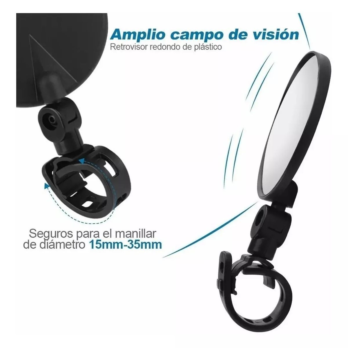 KUANGYE - Espejo Retrovisor Redondo 360º Bicicleta O Moto Seguridad