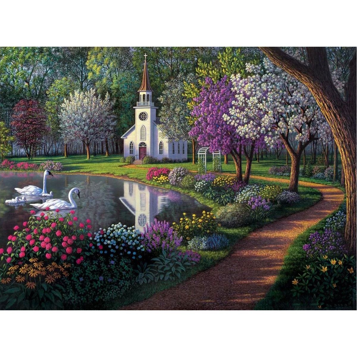 KUANGYE - Kit Diamond Painting Pintura De Diamante - Paisaje Iglesia 9
