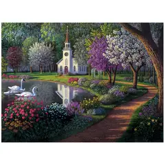 KUANGYE - Kit Diamond Painting Pintura De Diamante - Paisaje Iglesia 9