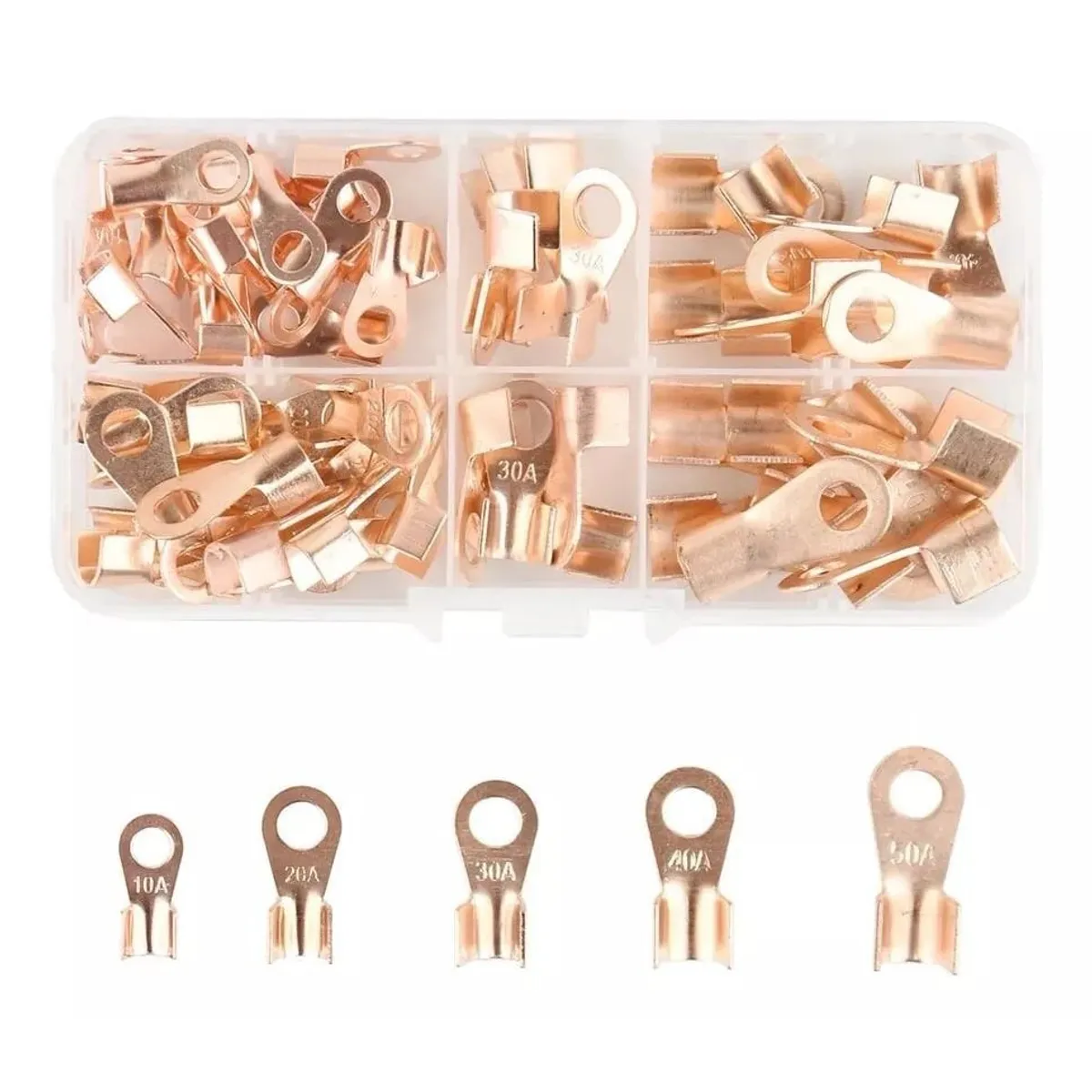 KUANGYE - Set Terminales Conectores Eléctricos Cobre Redondos Tipo Ot