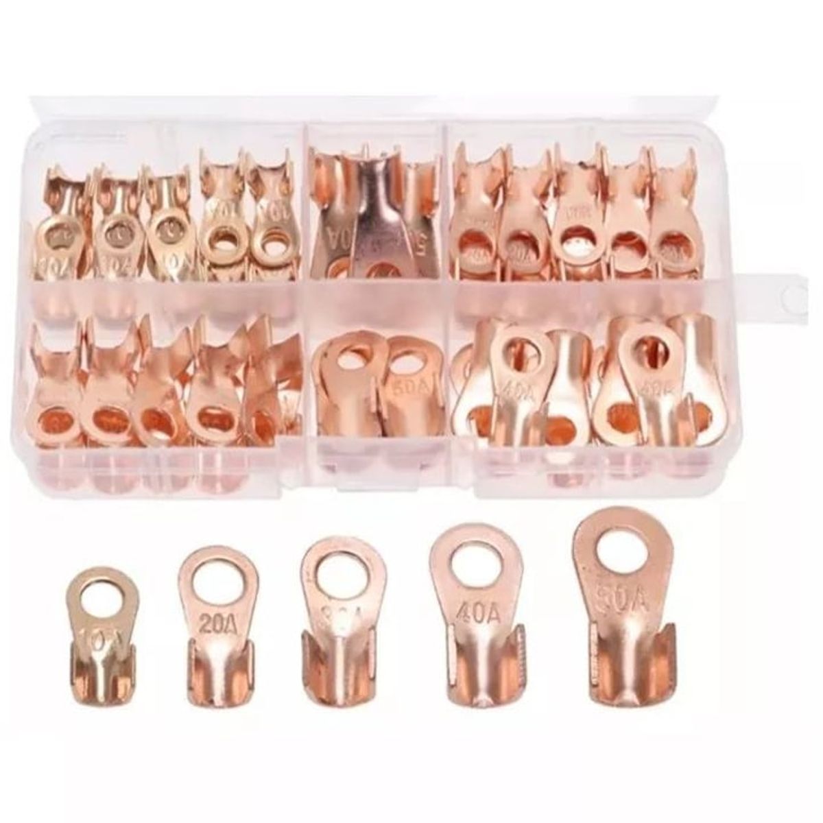 KUANGYE - Set Terminales Conectores Eléctricos Cobre Redondos Tipo Ot