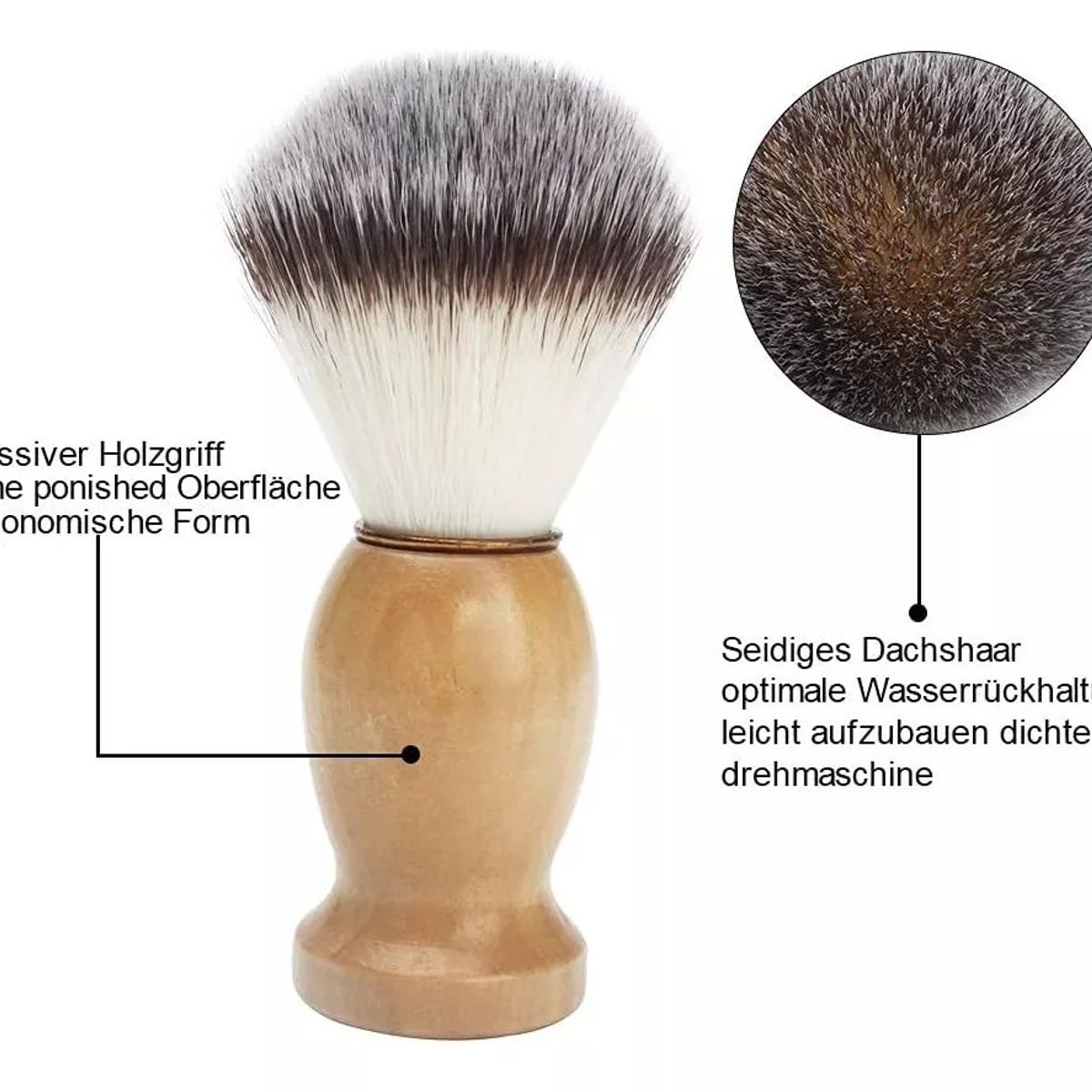 KUANGYE - Kit Afeitado Clásico Tazón Bowl Acero E Hisopo De Barberia
