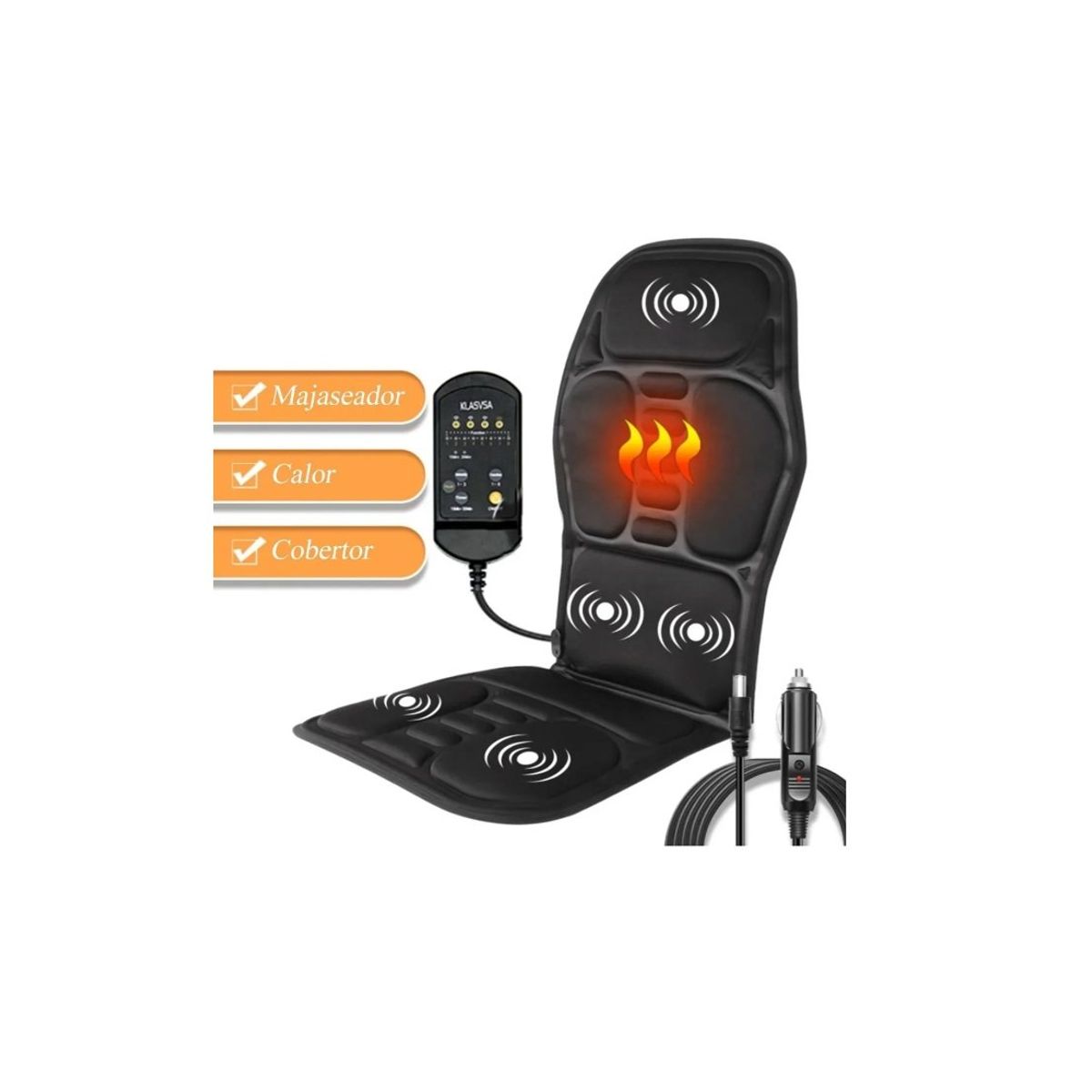 GENERICO - Asiento Masajeador Cojin Masaje Espalda Black