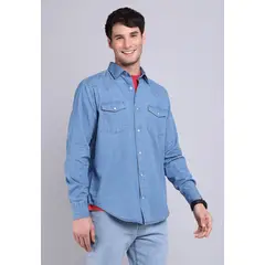 SOVIET - Camisa Denim Manga Larga