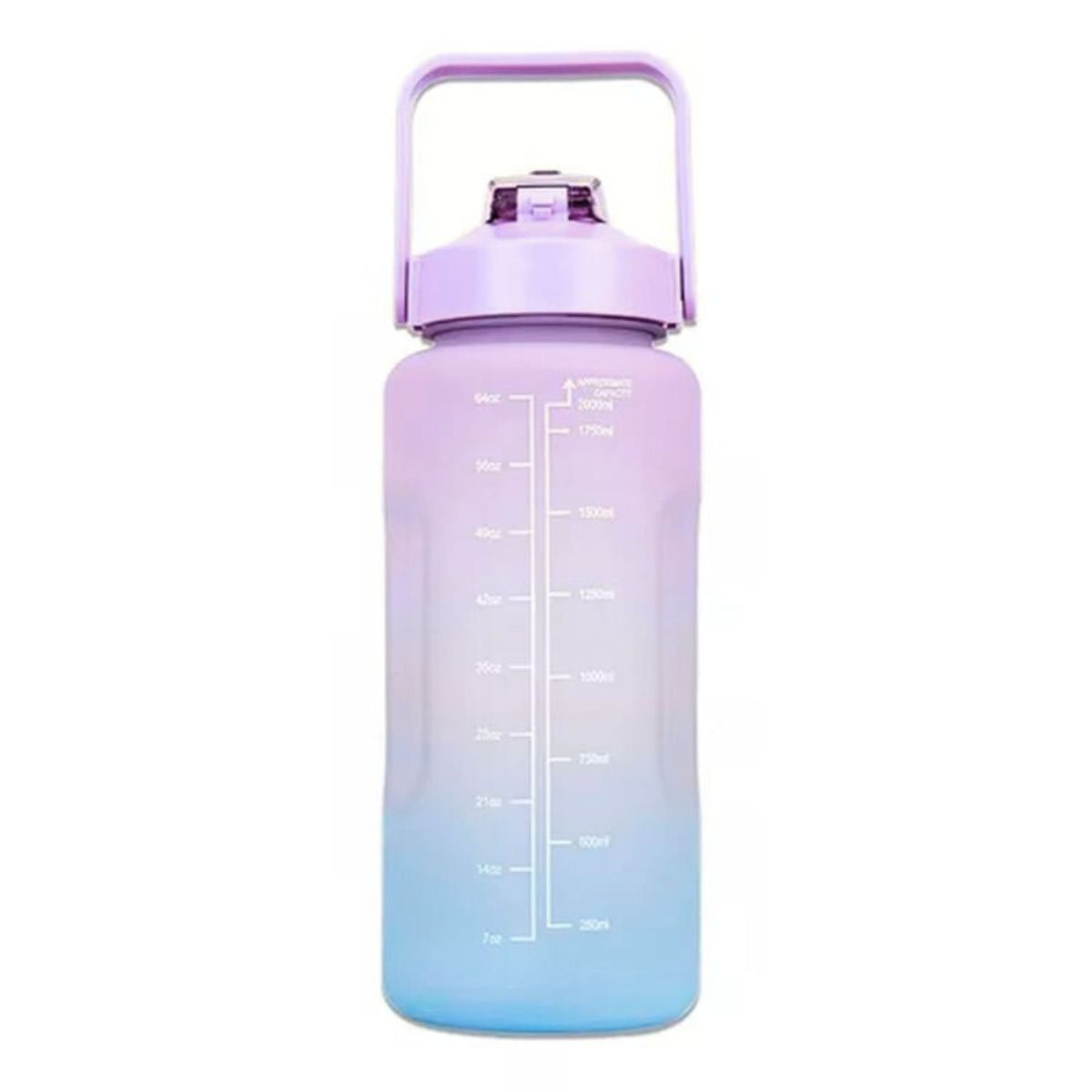 GENERICO - Pack 2 Botellas Agua Motivacionales 2L y 900mL Rosa Turquesa