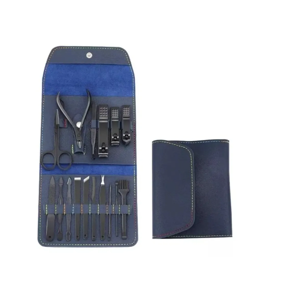 GENERICO - Set Manicure 16 Piezas Herramientas Corta Uñas Profesional Blue