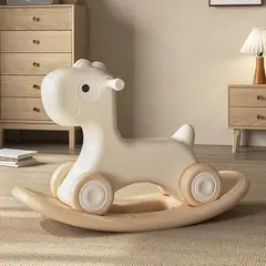 GENERICO - Correpasillos y Balancín Caballito 2 en 1 Beige para Niños