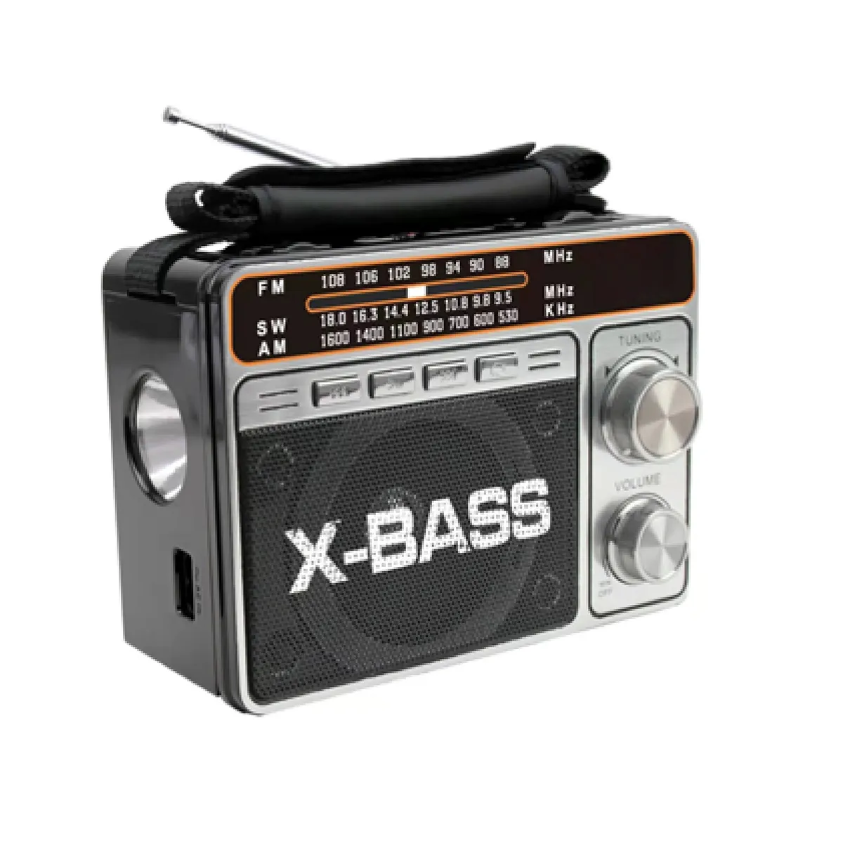 GLC - Radio Portátil Linterna Am-Fm-Bluetooth-Usb-Sd - Recargable