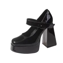 TIOZONEY - Zapatos de tacón con hebilla para mujer