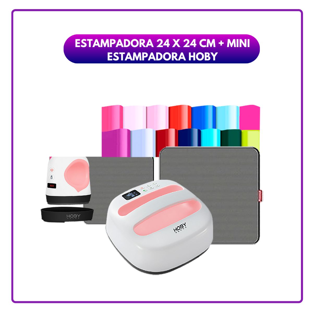 GENERICO - Estampadora 24x24cm + mini estampadora hoby + insumos 011 OCM