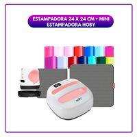 Estampadora 24x24cm + mini estampadora hoby + insumos 011 OCM