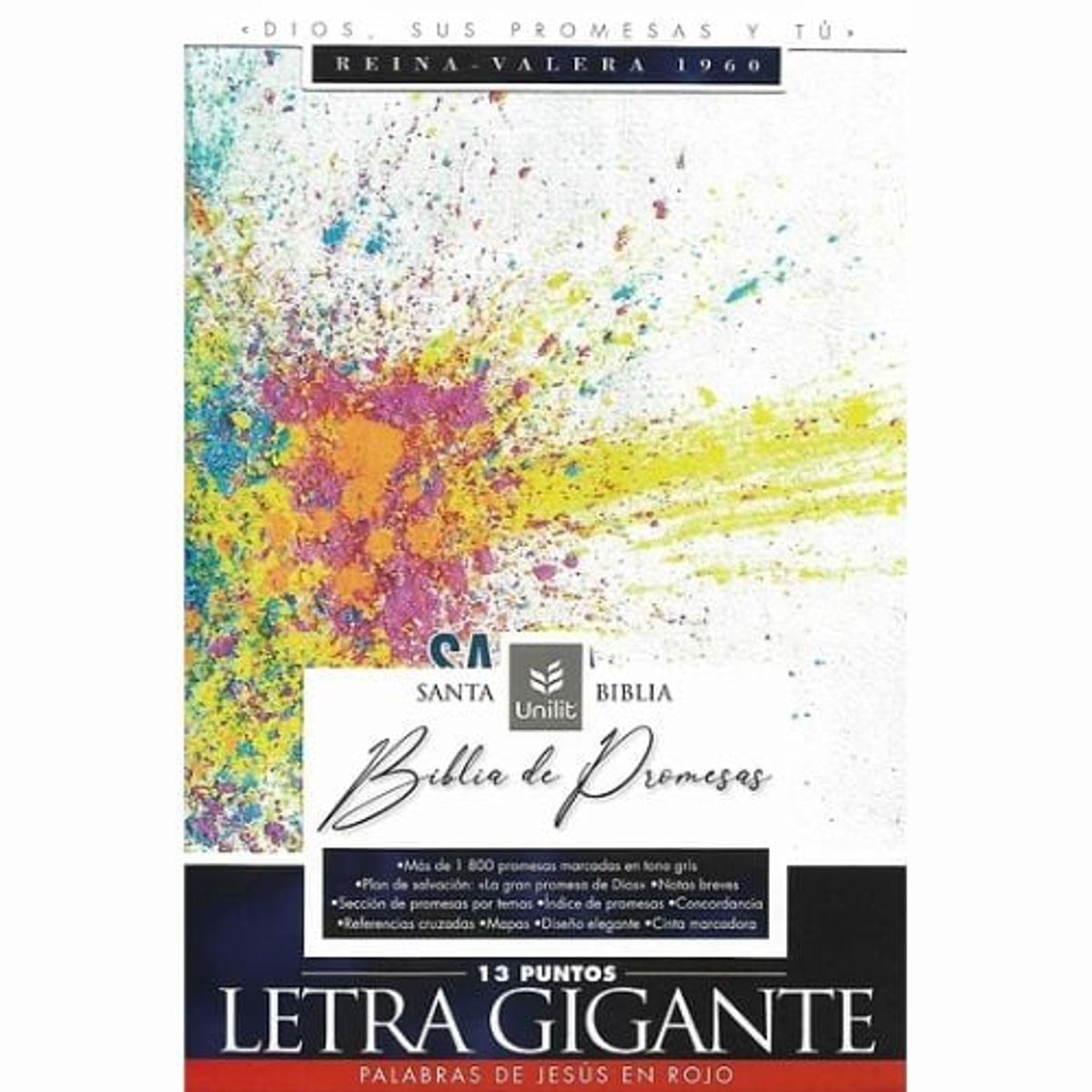 UNILIT - Biblia Edicion De Promesas Rvr 1960 Letra Gigante Con Cierre