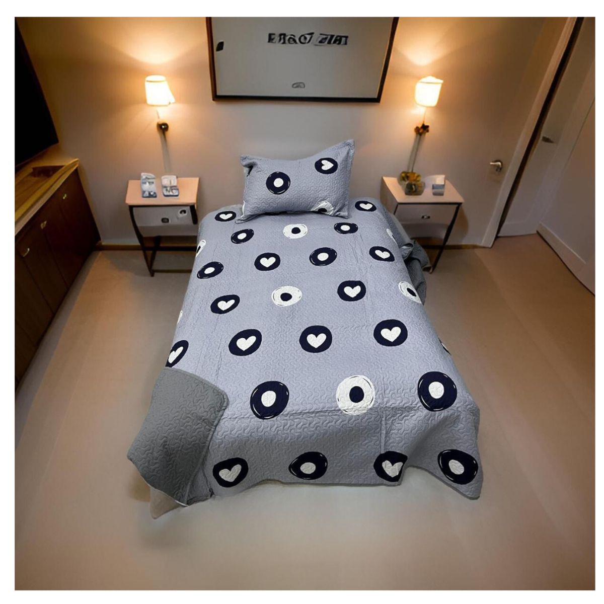 GENERICO - Cubrecama Verano Delgado Quilt Estampados Plaza y Media