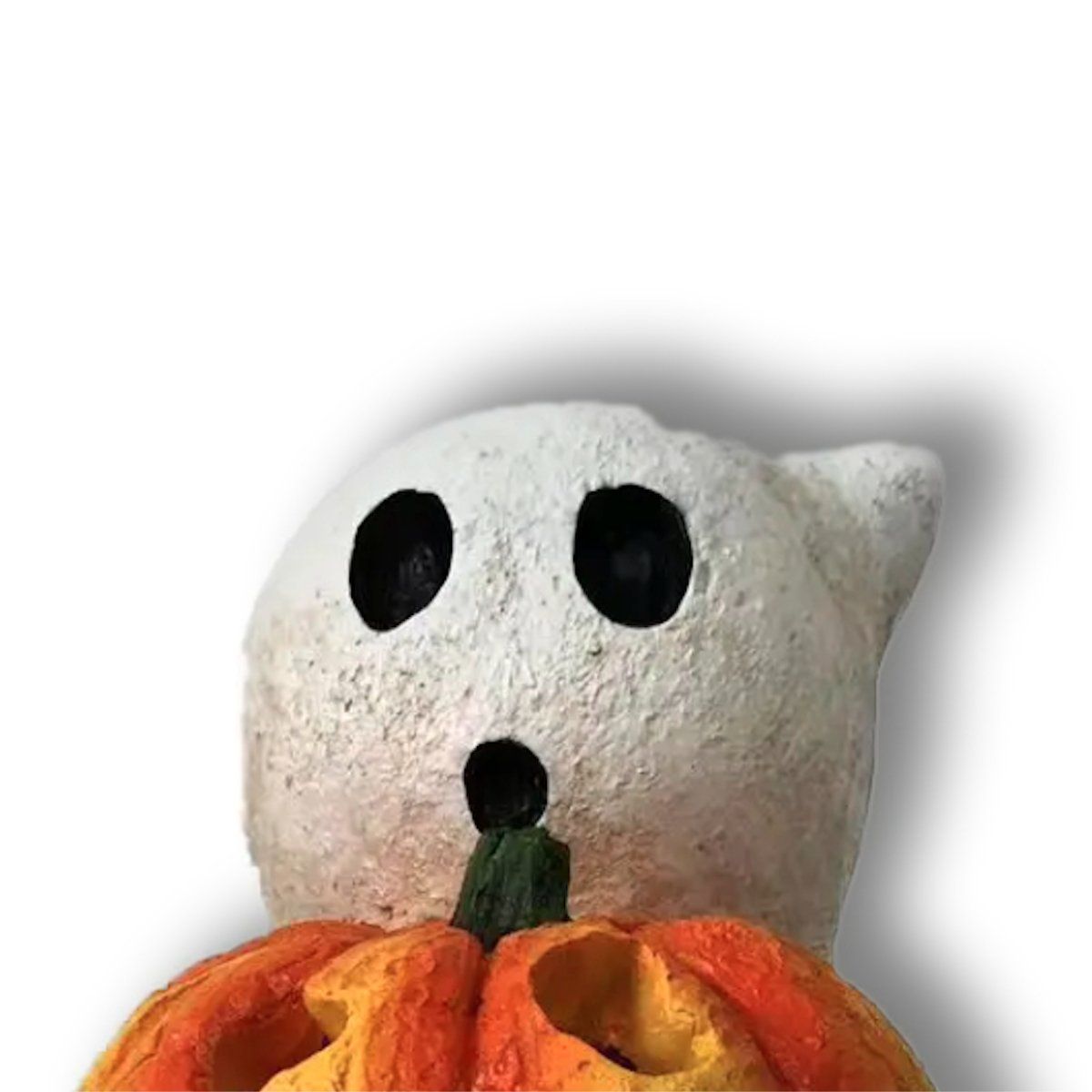 HALLOWEEN - FANTASMA CON CALABAZA DE RESINA LED