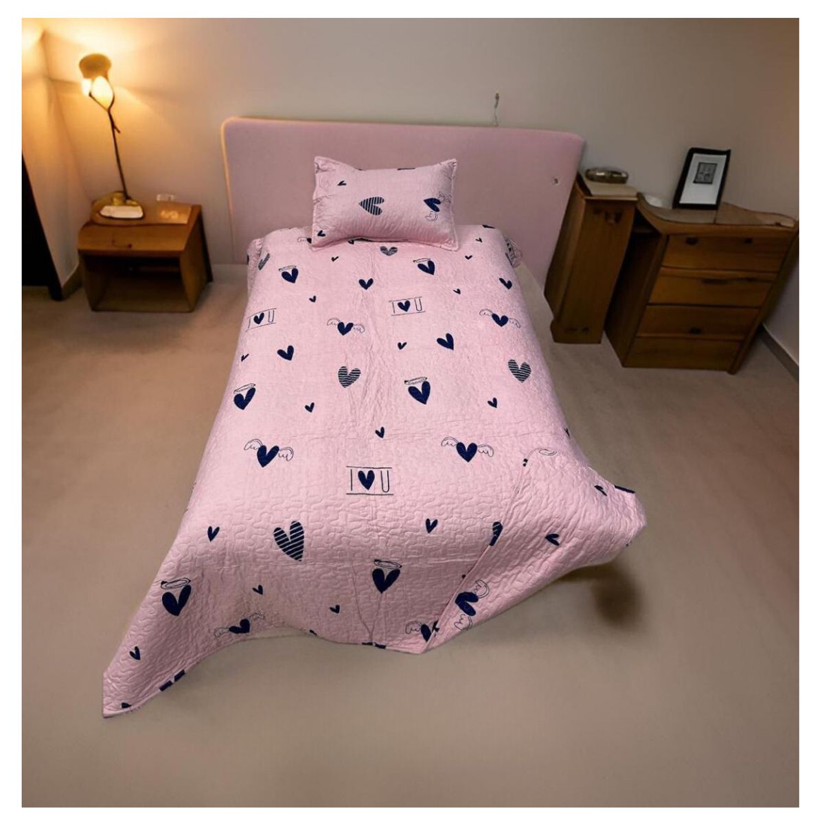 GENERICO - Cubrecama Verano Delgado Quilt Estampados Plaza y Media