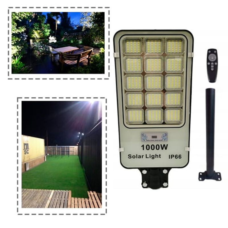 GENERICO - Foco Solar 1000 Watt Alumbrado Exterior Con Poste