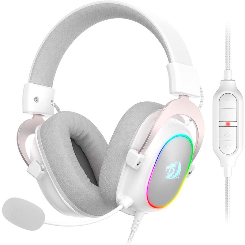 REDRAGON - Audifonos Gamer Redragon Zeus H510-X RGB Blancos 7.1 USB
