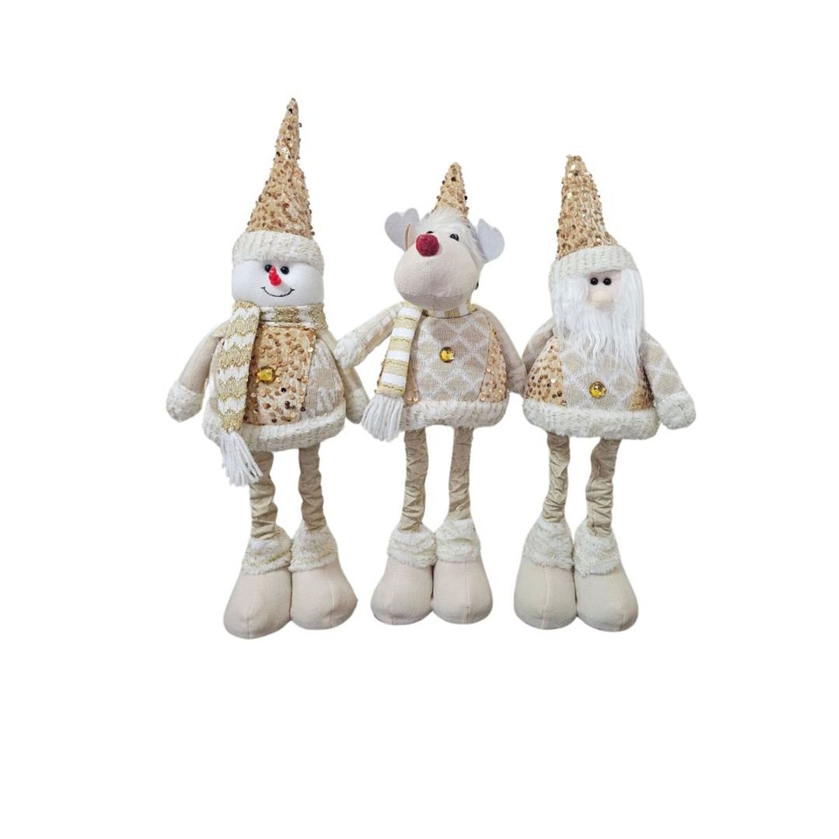 GENERICO - Mono Patas Largas Adorno Navidad Decoración Pascuero Dorado x3