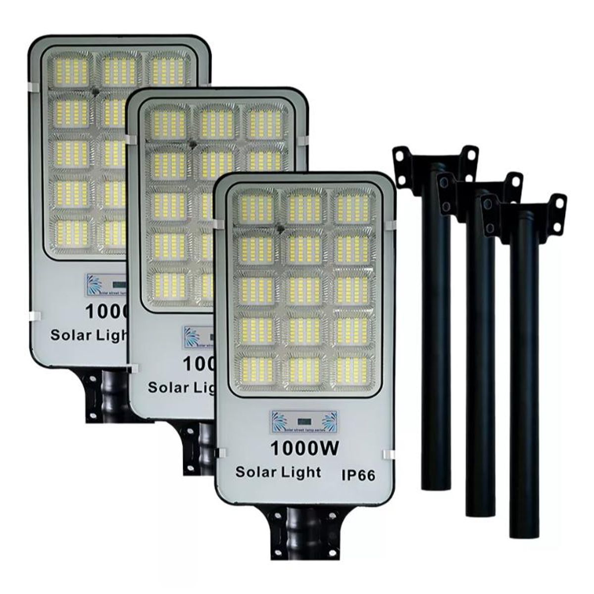 GENERICO - Pack X3 Focos Solares 1000w Potentes Foco Exterior Led Poste