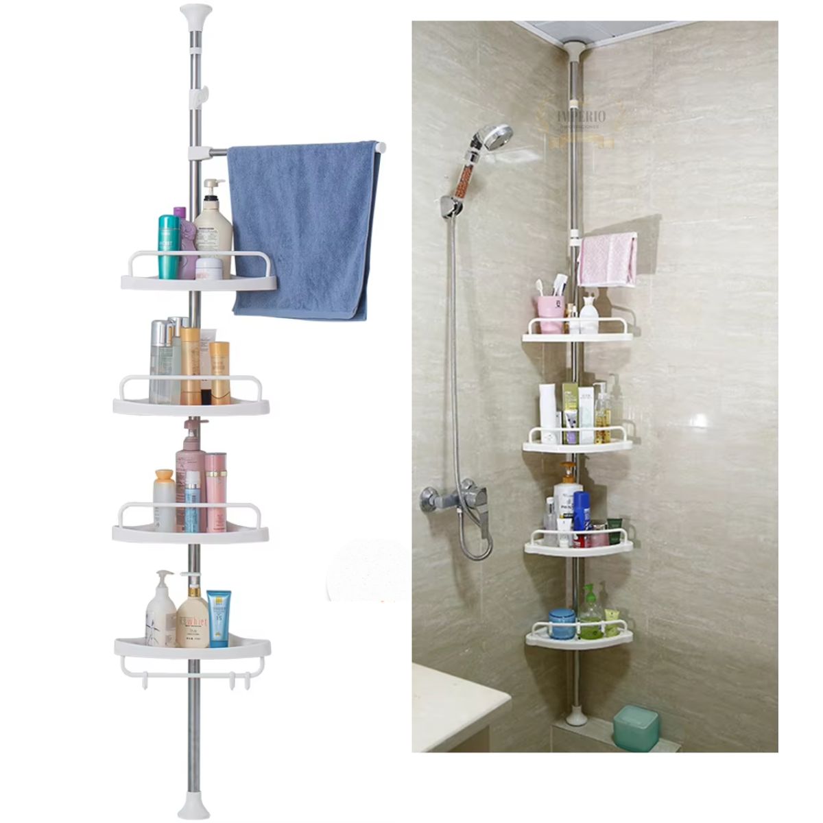 GENERICO - Esquinero De Ducha Multi-uso 4 Repisas Ajustable Organizador