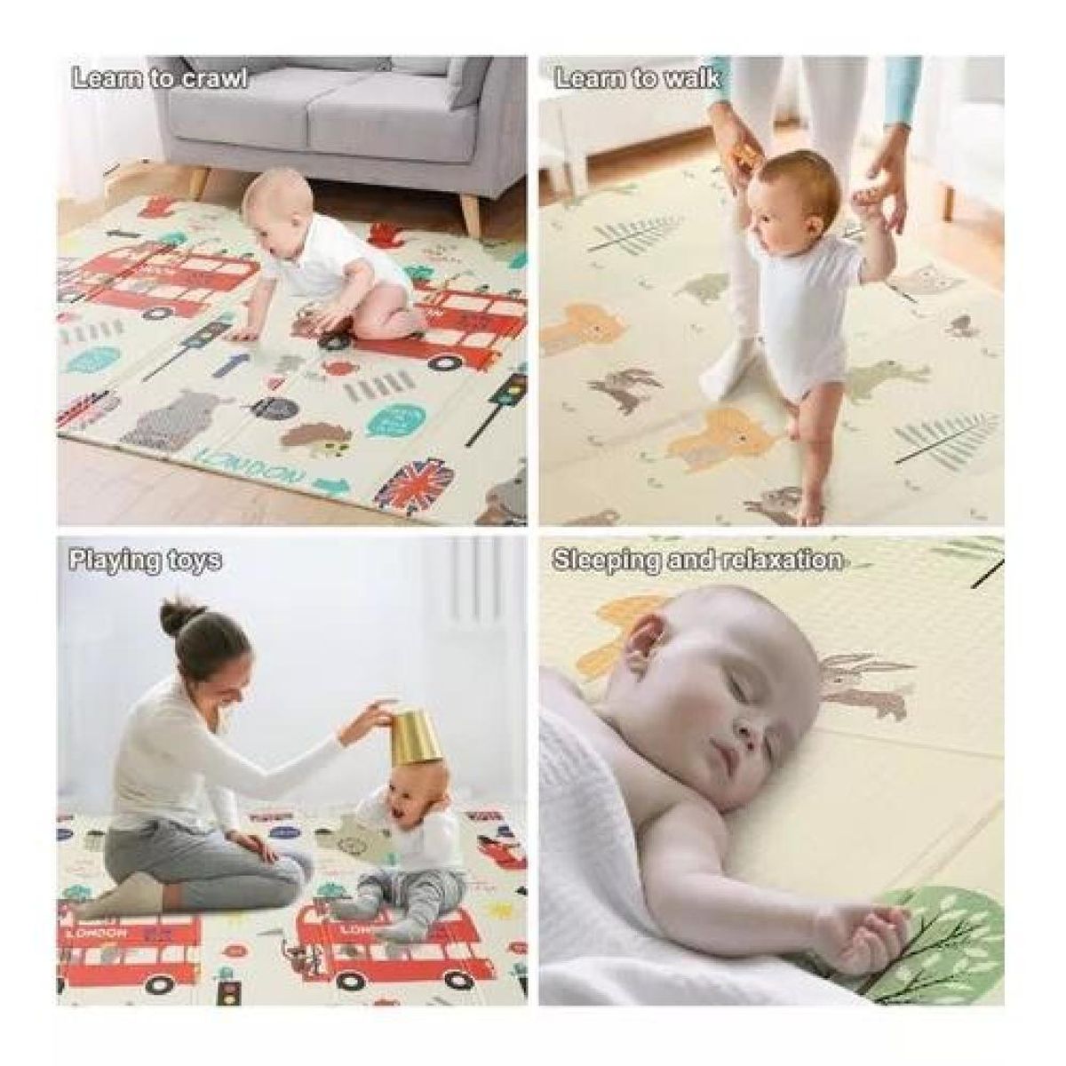 GENERICO - Alfombra Antigolpes Para Niños Bebes Plegable 120180cm