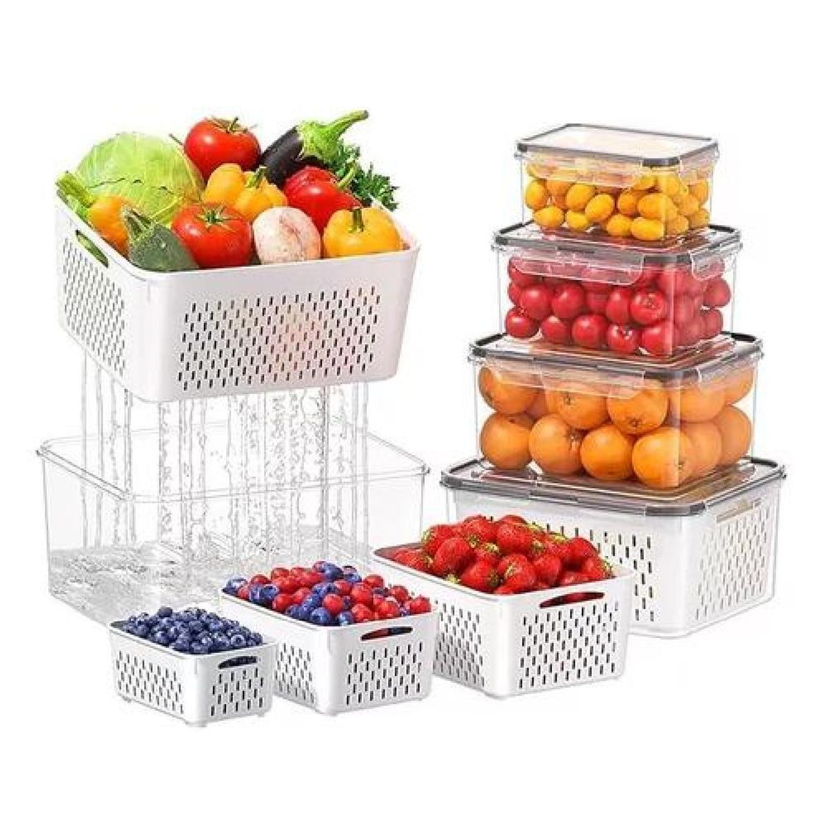 GENERICO - Set 5 Contenedores Hermeticos De Plastico Cocina Despensa