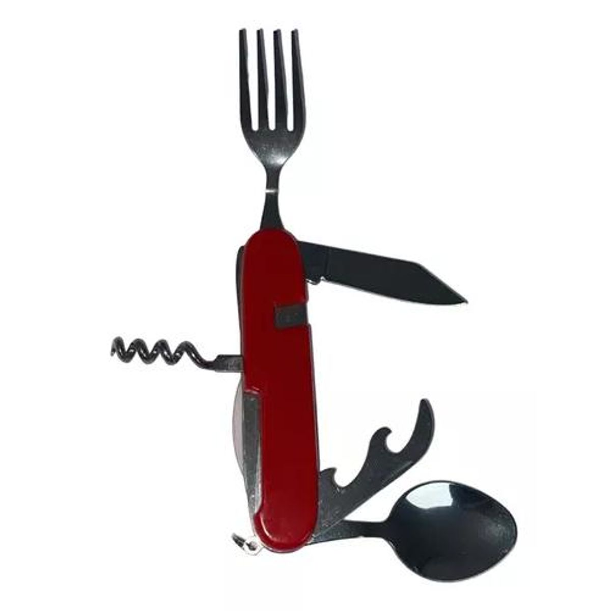 GENERICO - Set Cubiertos Servicios Camping Cuchara Tenedor Trekking 4-1