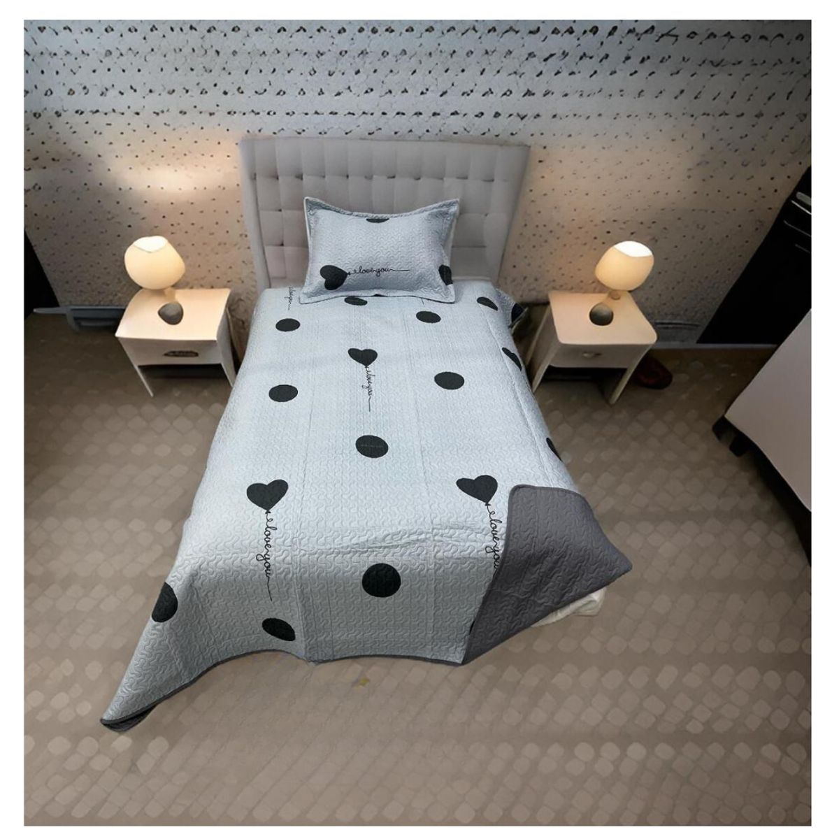 GENERICO - Cubrecama Verano Delgado Quilt Estampados Plaza y Media