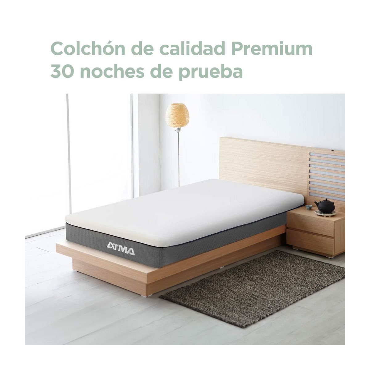 ATMA - Colchon de Espuma Atma Smooth Top Individual 1 Plaza 90x190