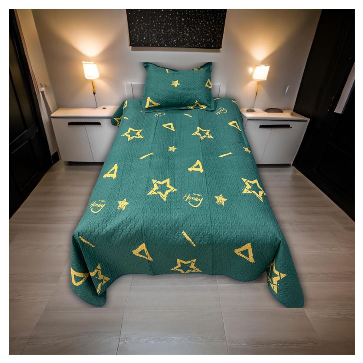 GENERICO - Cubrecama Verano Delgado Quilt Estampados Plaza y Media